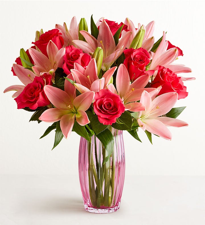 Magnificent Pink Rose & Lily Bouquet