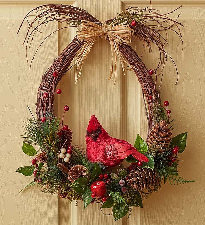Woodland Cardinal Wreath - 18"