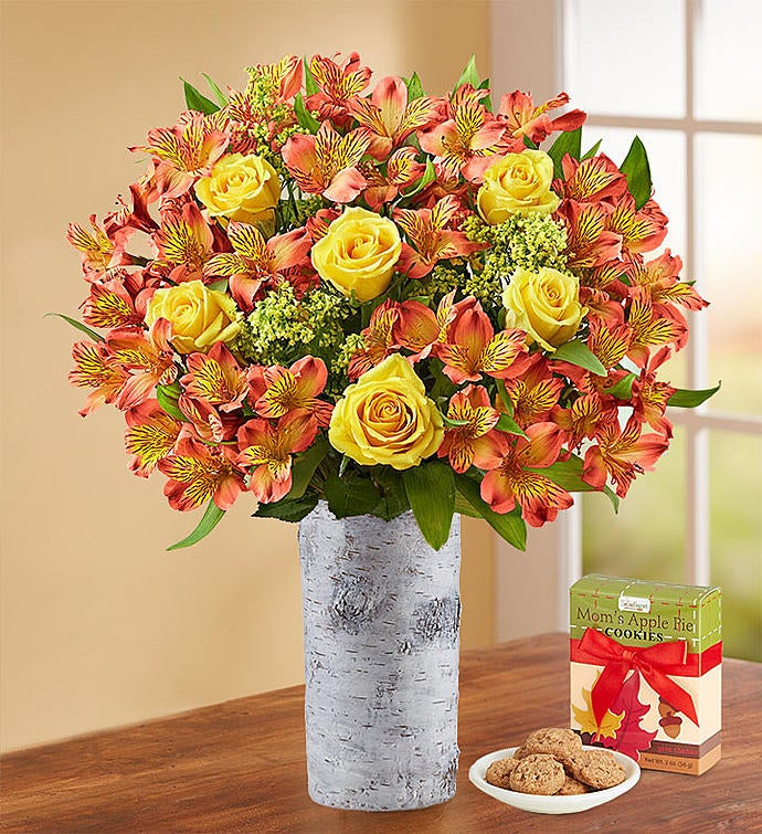Fall Rose & Peruvian Lily Bouquet