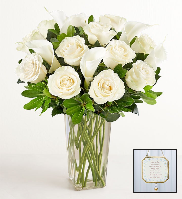 White Rose & Calla Lily Bouquet for Sympathy