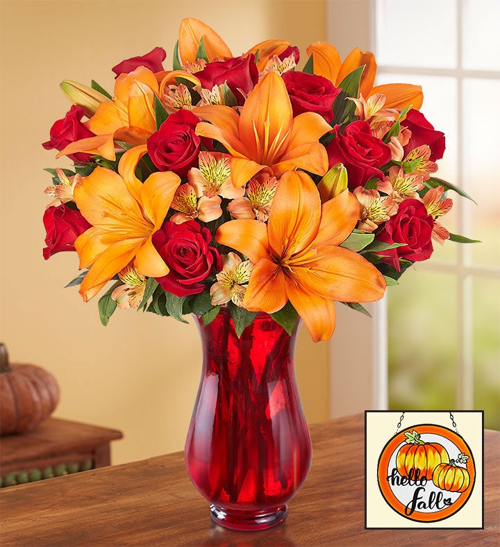 Elegant Autumn Rose & Lily Bouquet