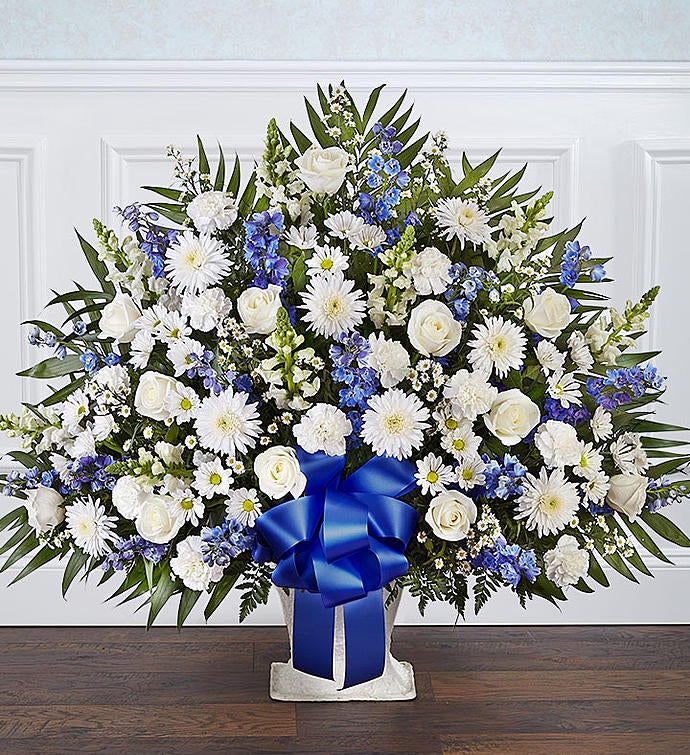 Blue Funeral Flowers | Blue & White Funeral Flowers ...