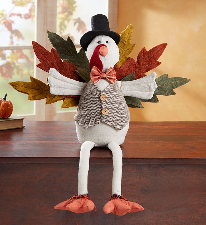 Festive Turkey Ledge Sitter
