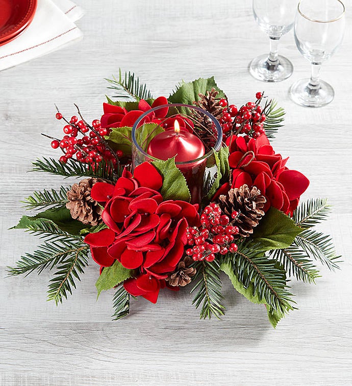 Holiday Hydrangea Centerpiece