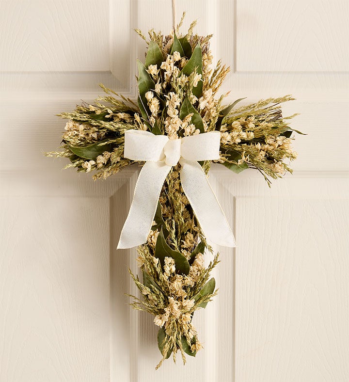 Preserved Cross Wreath for Sympathy