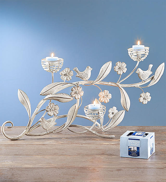 Spring Bird Candelabra & Yankee Candle® Tealights