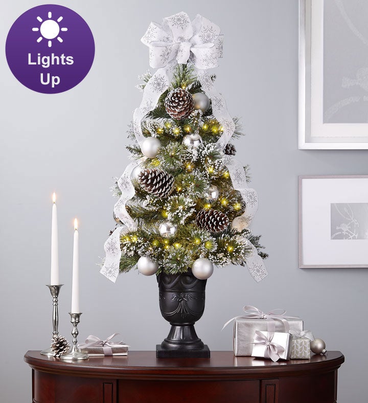 Glittery Bristle Pine Tree-3'