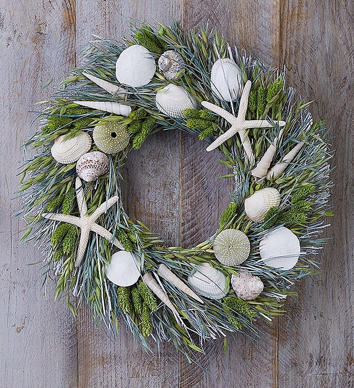 Preserved Seaside Wreath 16"