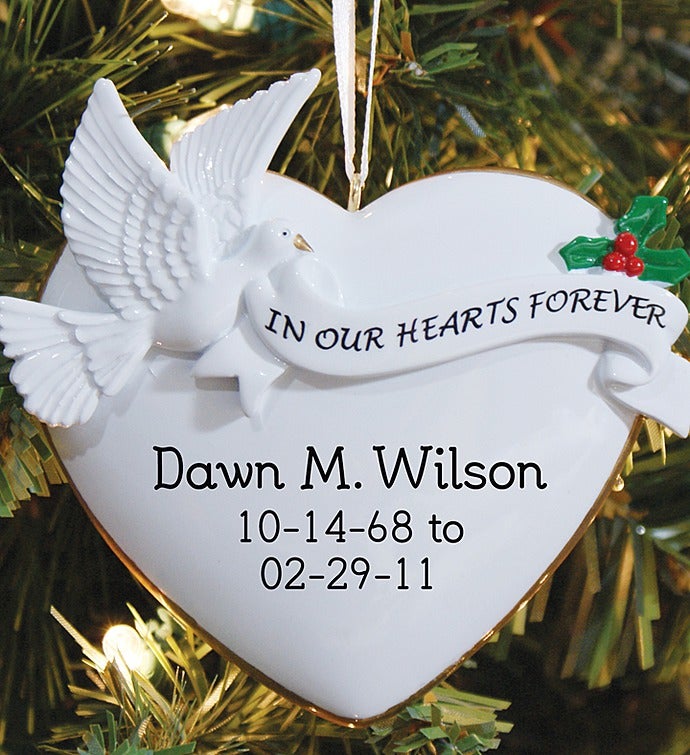 Personalized in Our Hearts Memorial Ornament